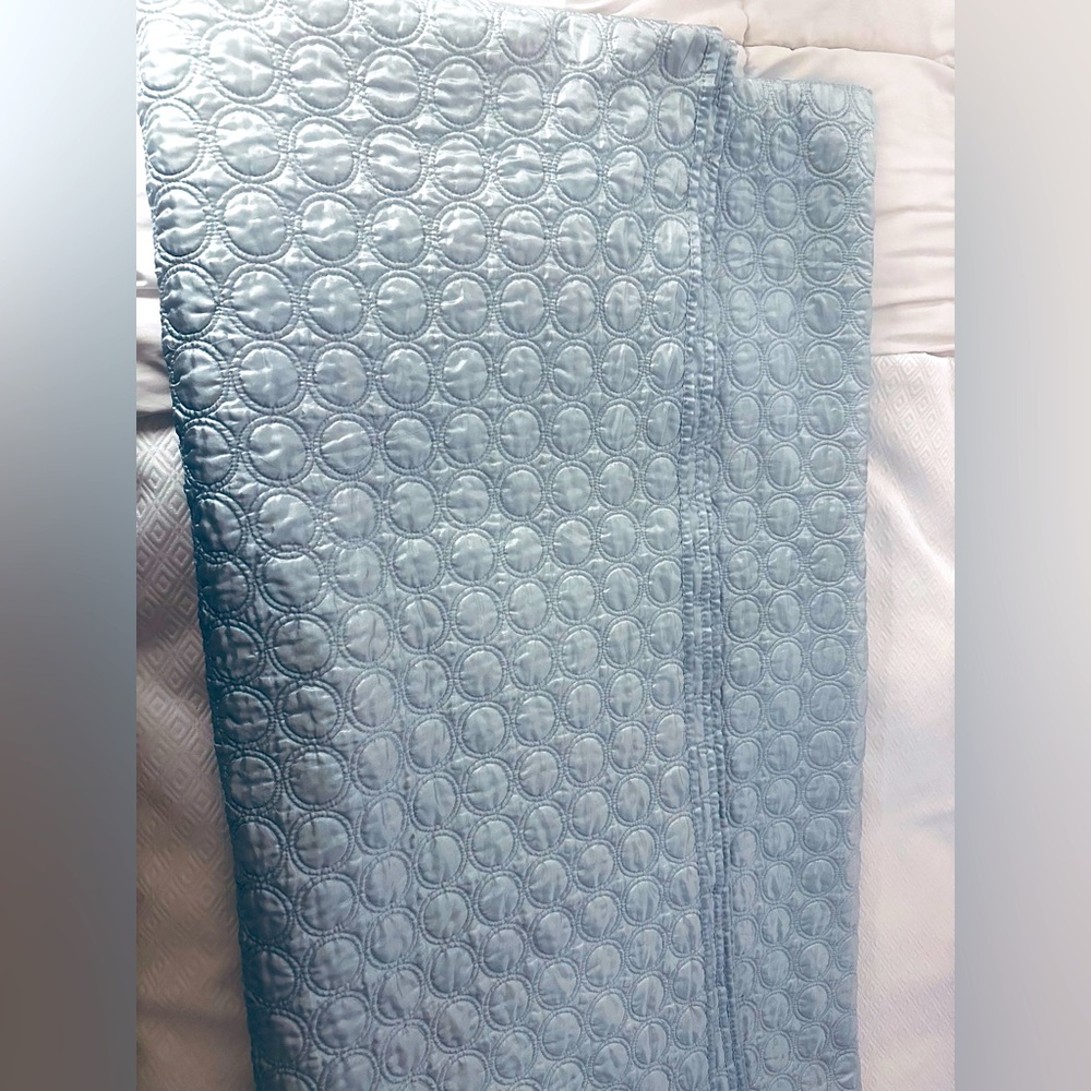 Full Size Powder Blue Satin Finish Quilt